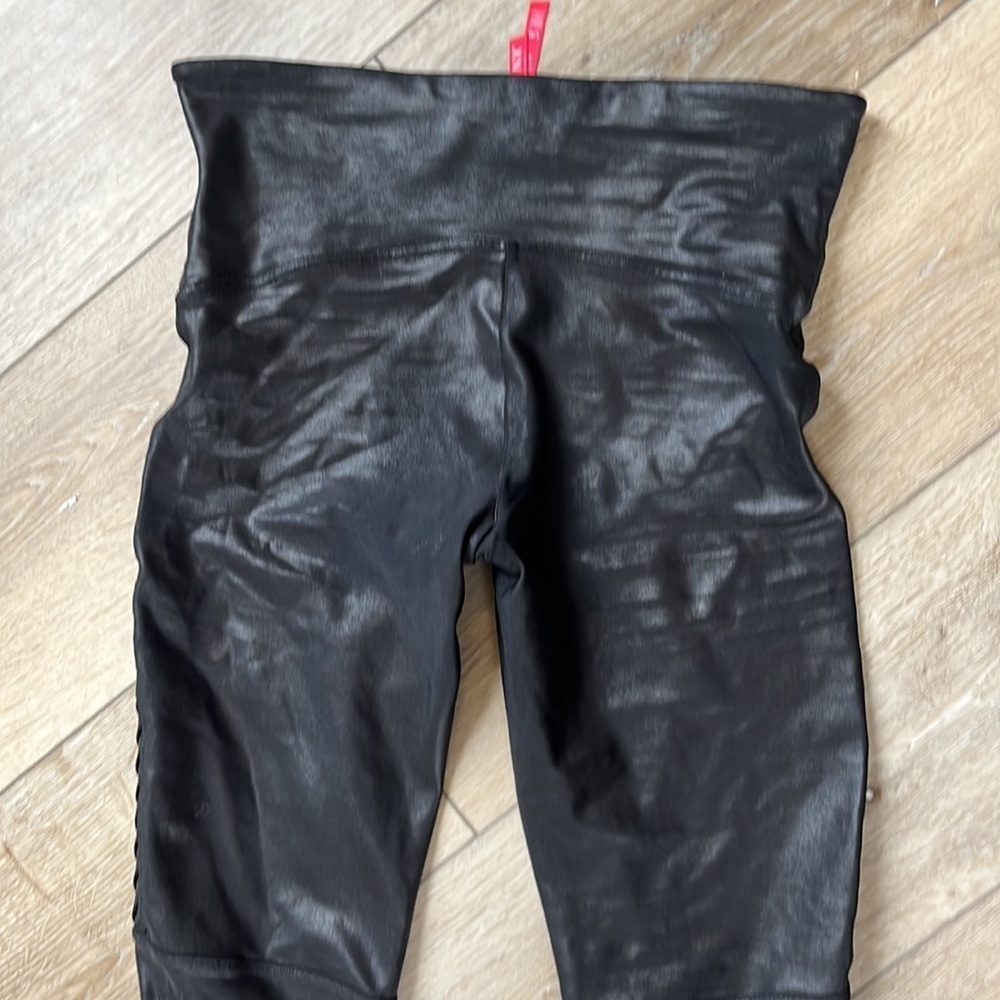 Spanx Black Moto Faux Leather Leggings - Picture 8 of 10
